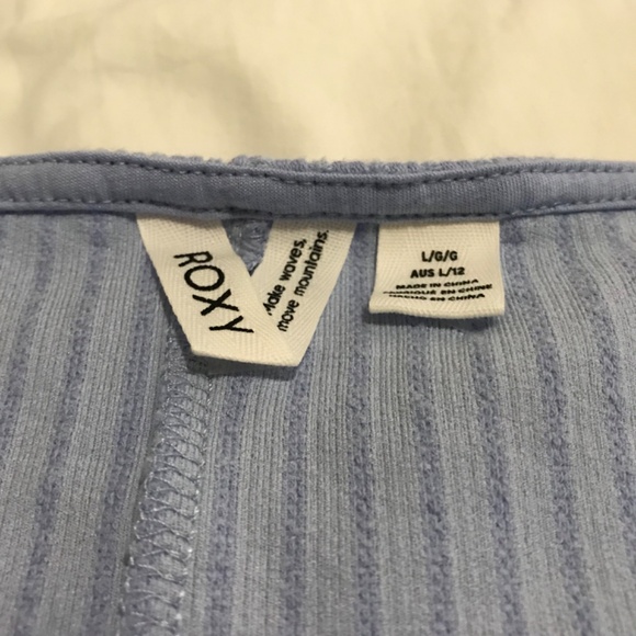 NWOT Roxy Purple Cotton Blend Rib Knit Tank Top L Cropped - Picture 5 of 6